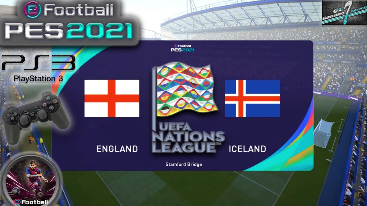 England Vs Iceland UEFA Nations League MD3 eFootball PES 21 || PS3 Gameplay Full HD 60 Fps