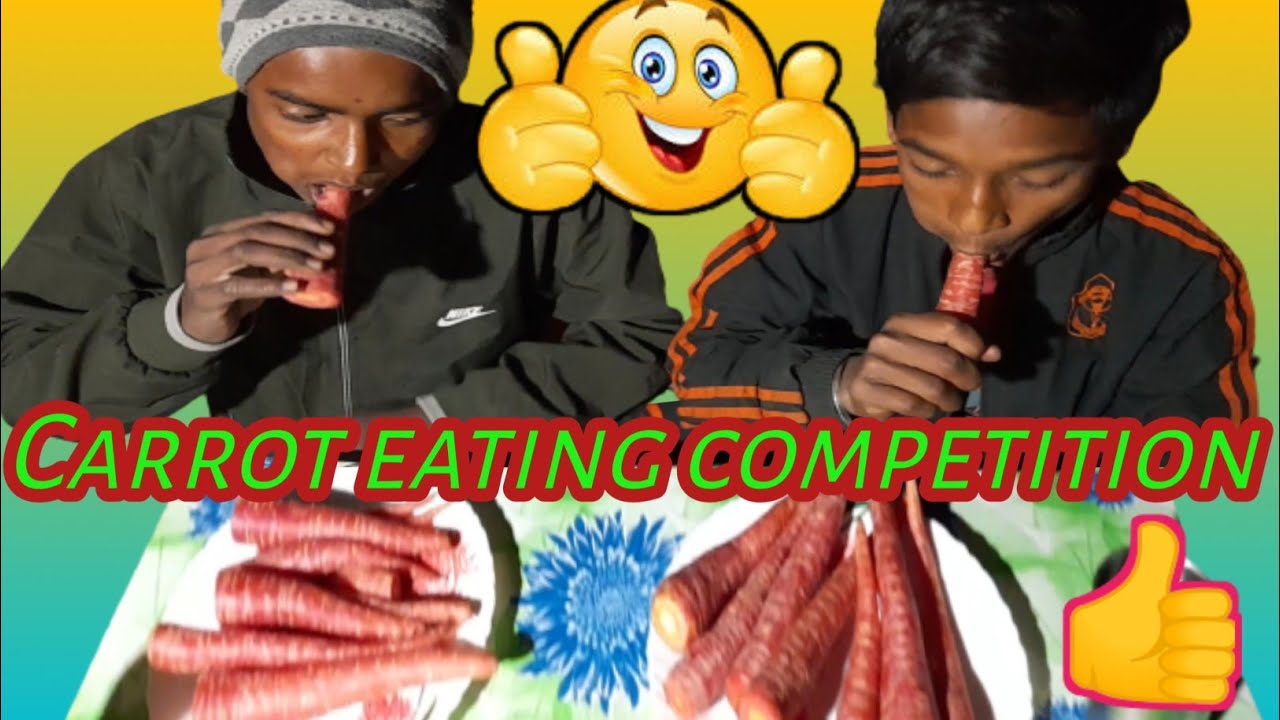 Street food eating carrot competition. pahle gajar Khao inam pao ...