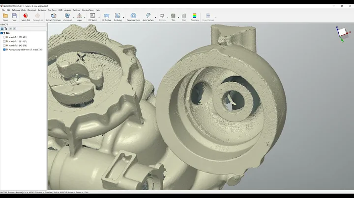QUICKSURFACE Tutorials: Merge multiple roughly aligned scans