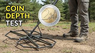 MP V3+ & Dual 16" L search coil. Coin depth test. Metal detector. Metal Detecting. Coin shooting.