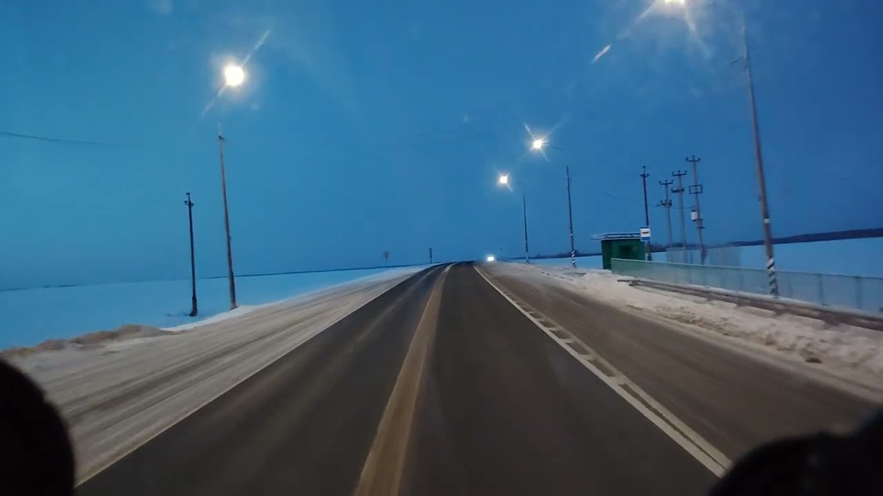 Зима рассвет дорога.