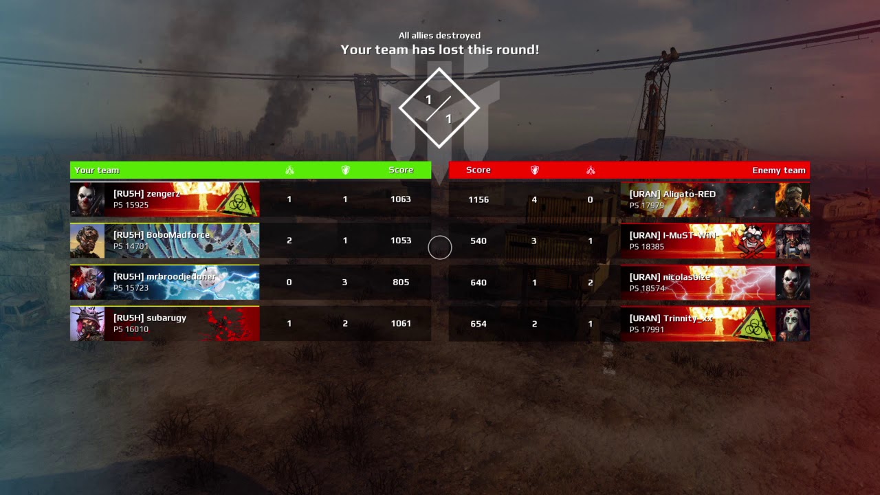 Crossout Clan Battle RU5H vs URAN 8 2 21