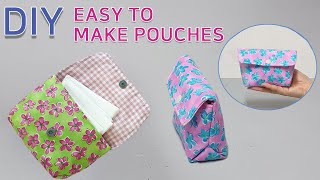 DIY simple pouch/Easy way to make a pouch/ 간단한 방법으로 파우치만들기 [JSDAILY]