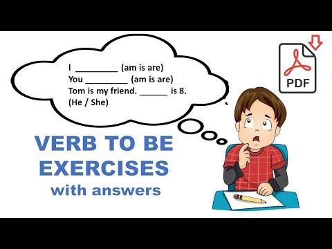 Verb To be, am is are exercises with answers + PDF - Easy English Lesson