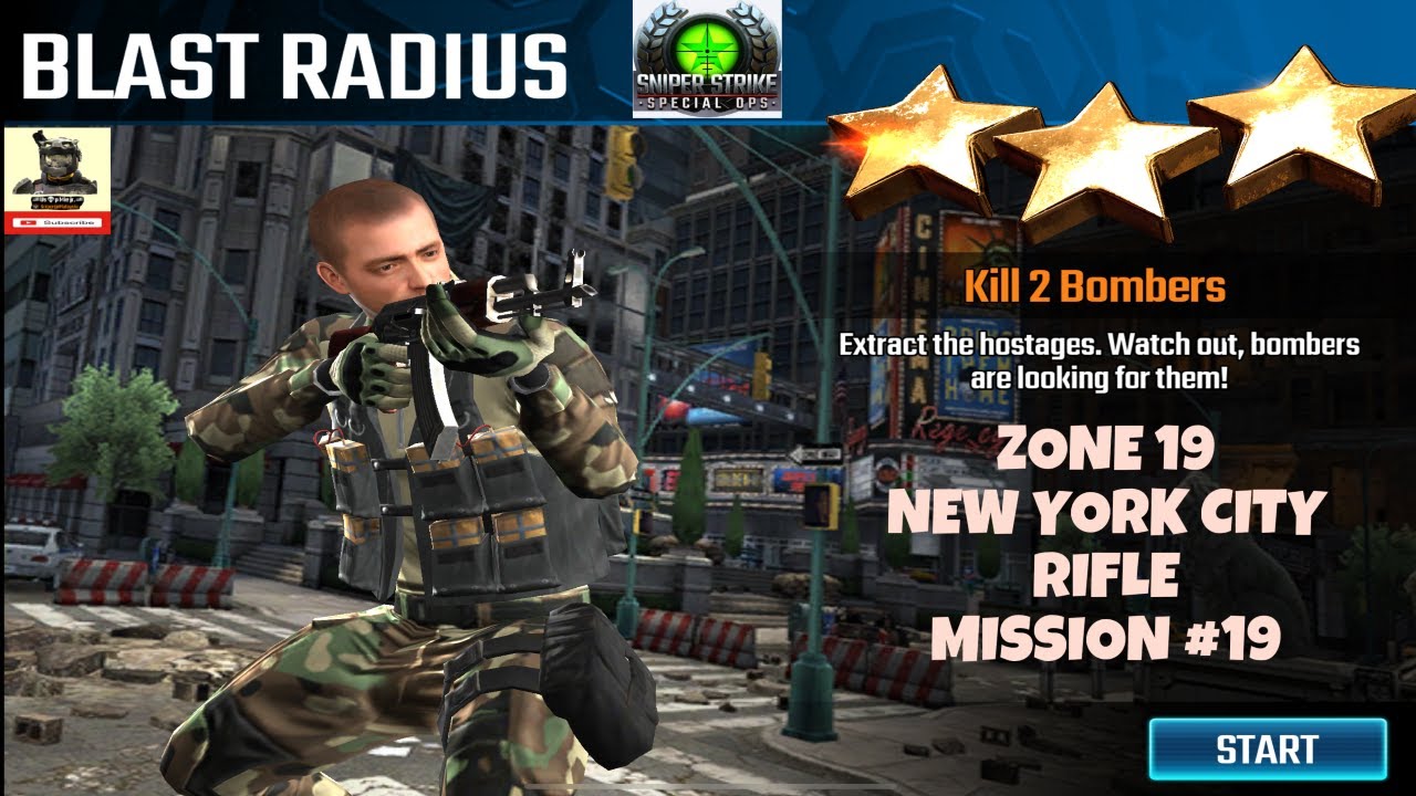 Campaign Zone 19 New York City Blast Radius Rifle mission #19 Sniper strike : special ops