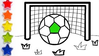 Glitter Soccer ball football coloring pages Learn Colors for kids Toy Art Kids Learn Colors screenshot 3