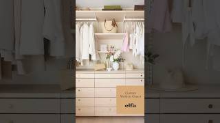 Custom Walk-in Closet with Décor+ by Elfa #closetgoals #closetstorage #storagesolutions
