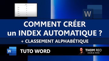 Comment CRÉER un INDEX avec Microsoft WORD ? - Tutoriel bureautique