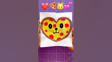 Cat + Pizza = Love ❤️🍕🐱💕 | Emoji  Art #shorts
