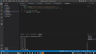 WAP to print multiplication table of any number which is given by user in Python | #bpcoding