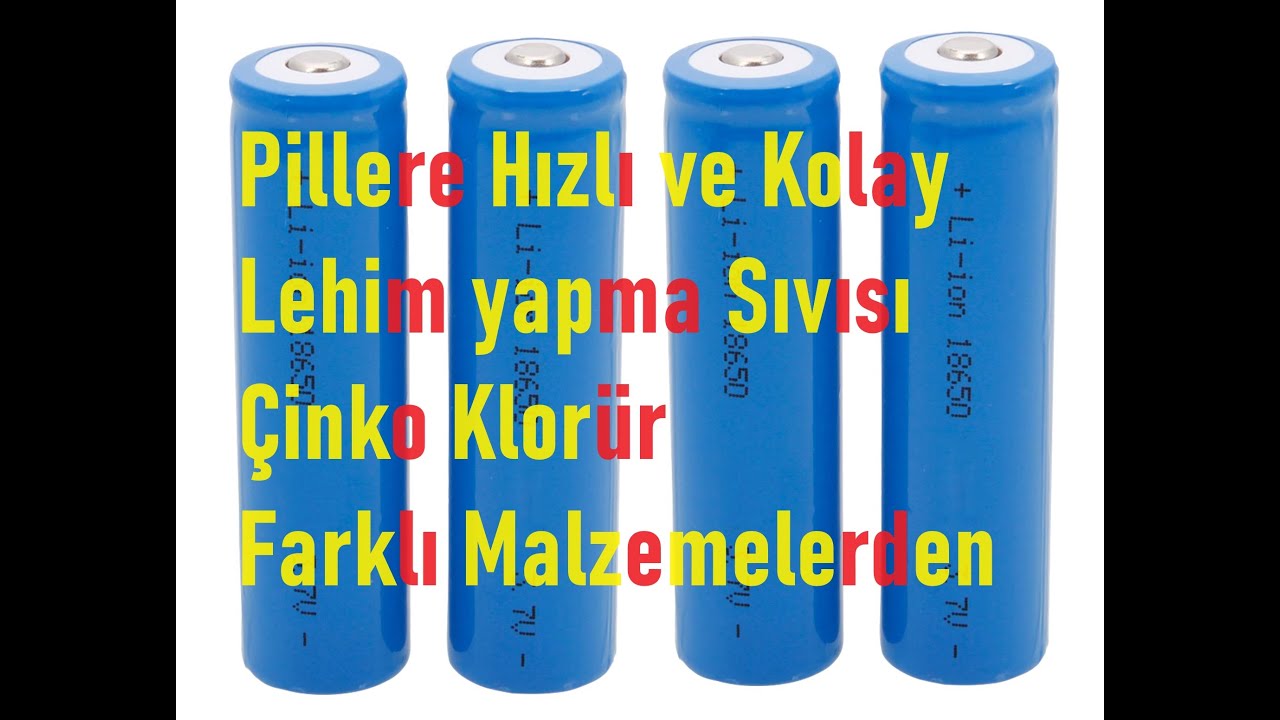 18650 pil lehimleme: Vida, somun, pul, sacdan çinko klorür yapımı