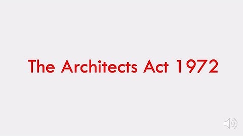 The Architects Act 1972