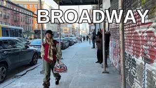 NEW YORK CITY Walking Tour [4K] - BROADWAY ... SO COLD !!!