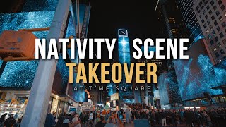 Time Square Billboards Taken Over by Nativity Scene // Christmas Surprise