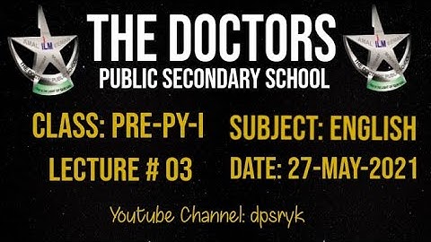 Class Pre-Py-1 English Lecture # 3 [27-May-2021] dpsryk