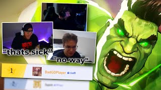 streamers react to the rank 1 hulk "BadGDPlayer"