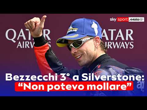Video MotoGP, Bezzecchi: Non potevo mollare. Su Aprilia è terzo nel GP di Gran Bretagna, a Silverstone