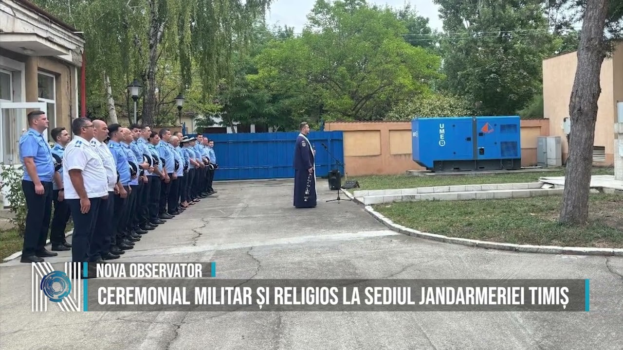 Ceremonial militar și religios la sediul Jandarmeriei Timiș 