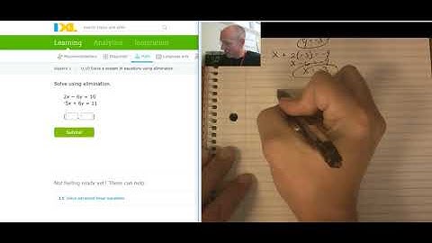 ixl alg1 U.10 Solve a system of equations using elimination (v18.11a)