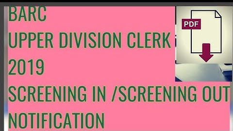 BARC-Bhabha Atomic Research Centre  Upper Division  Clerk 2019