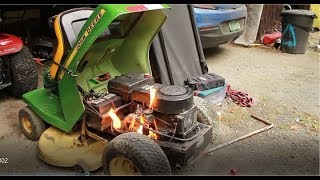 Cold Start Turns Into Massive Lawnmower Fire!