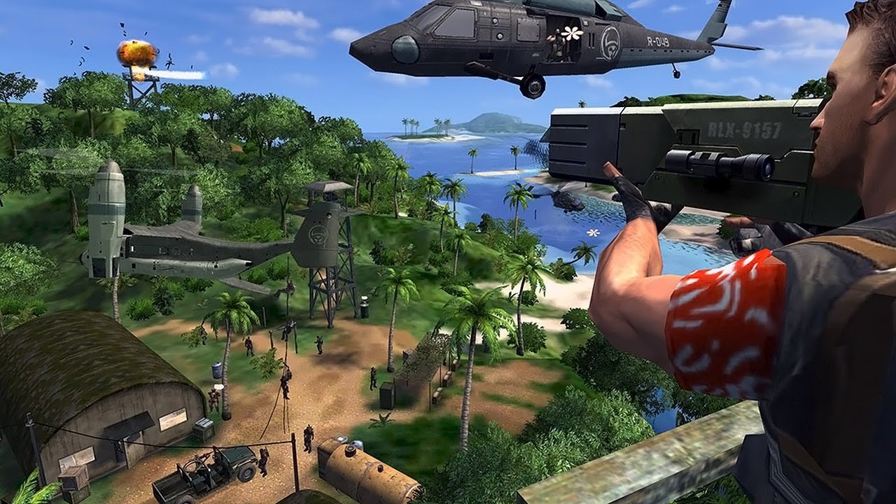 Far cry wiki. Фар край 1. Far Cry 1 Джек Карвер. Вертолет фар край 1. Фар край 1 геймплей.