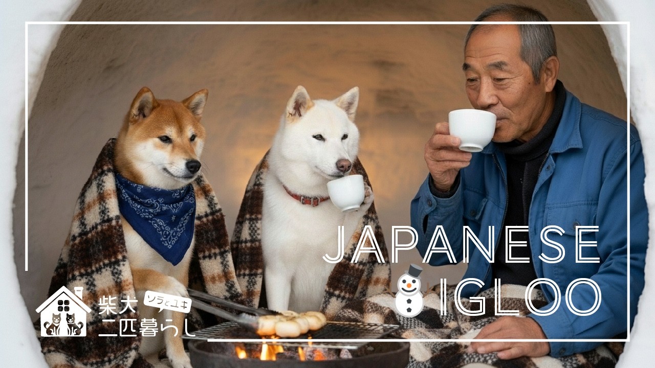 【柴犬ソラとユキ】かまくら作りたい！｜Want to build a Japanese igloo