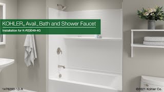 KOHLER Avail Bath and Shower Faucet Trim Installation Guide Step-by-Step Instructions