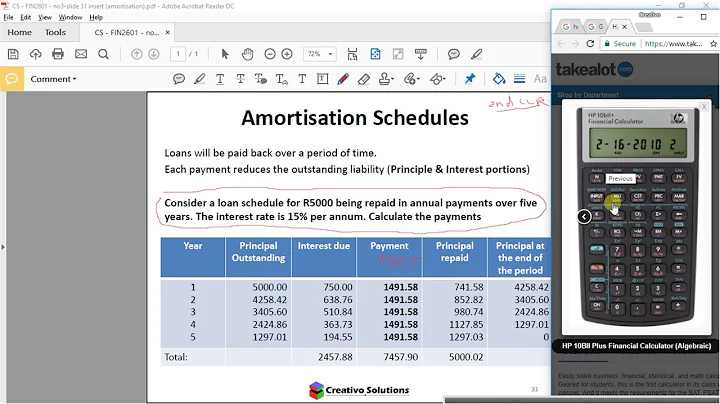 Financial Calculator - HP10B II Plus Loan Amortization