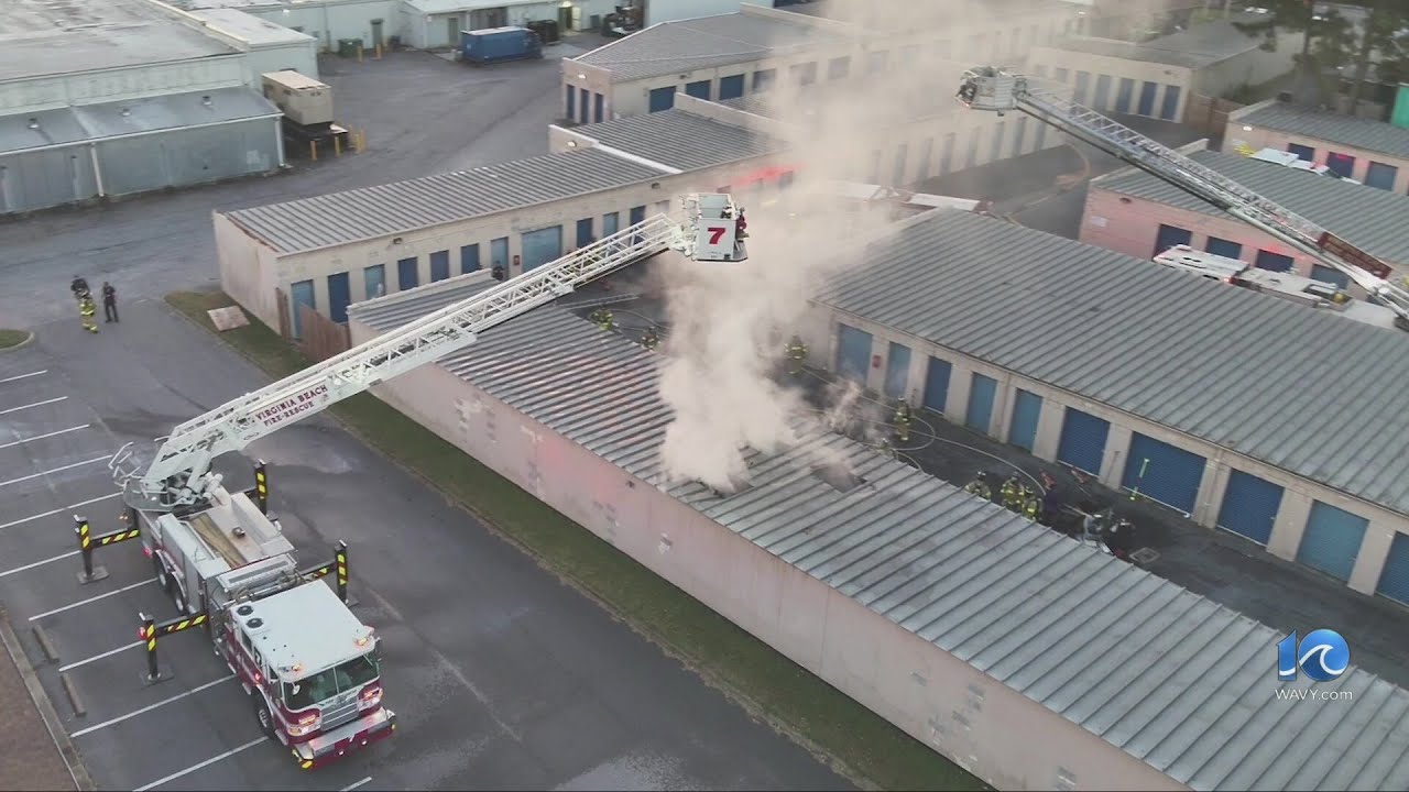 Fire crews respond to storage unit fire on Honeygrove Rd.