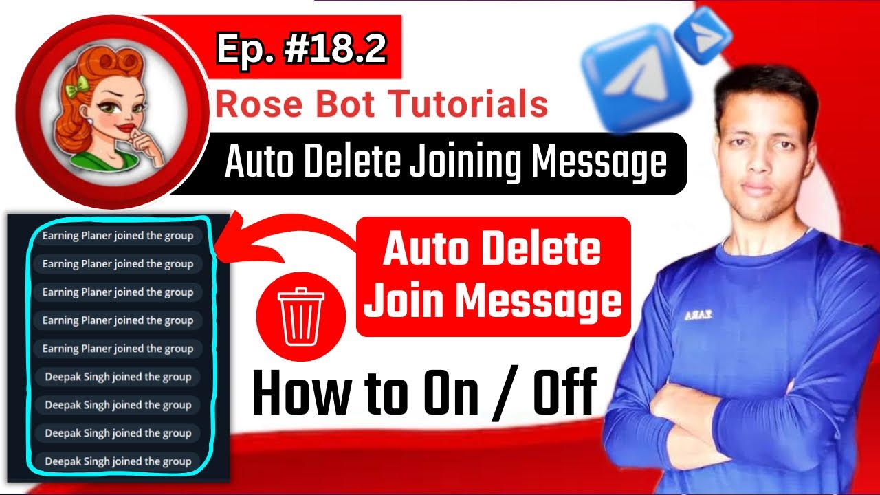 Message Delete Bot 🔴 Ep 18.2 || How to Auto Delete Join Messages in Telegram Groups with ...