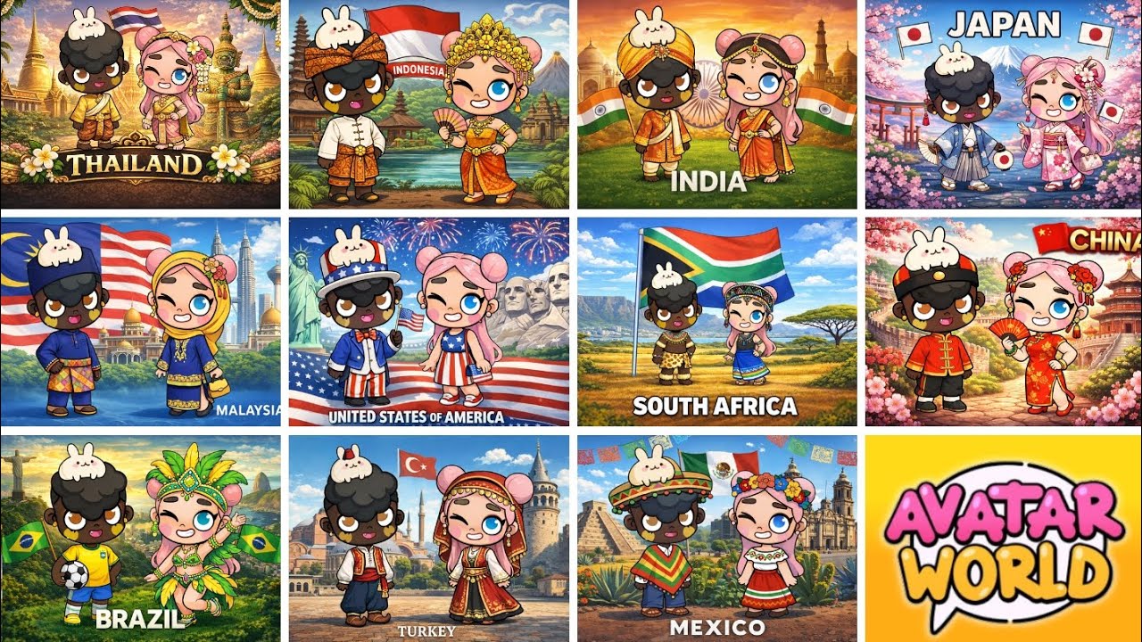  Transforming Avatar World Characters into 11 Different Countries! ✨️ Pazu