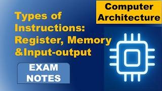 Types of Instructions | Register | Memory | Input &Output | Computer System architecture | BCA Btech