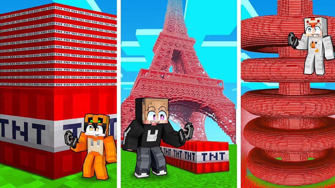 KITA LEDAKIN TNT SUPER BESAR DI MINECRAFT!!