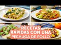 Recetas rápidas con 1 pechuga de pollo | Kiwilimón