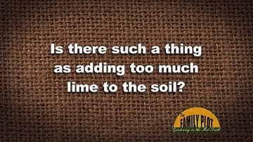 Q&A - Can you add too much lime to the soil?