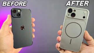 iPhone 13 Converted To 17 PRO With Premium Back Silver Magnetic Case | Best Back Case for Iphone 13