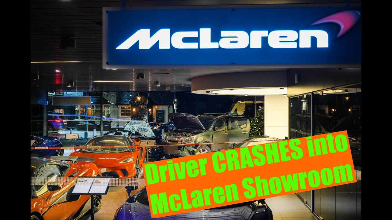 Driver ARRESTED After Crashing Into MCLAREN Showroom!!