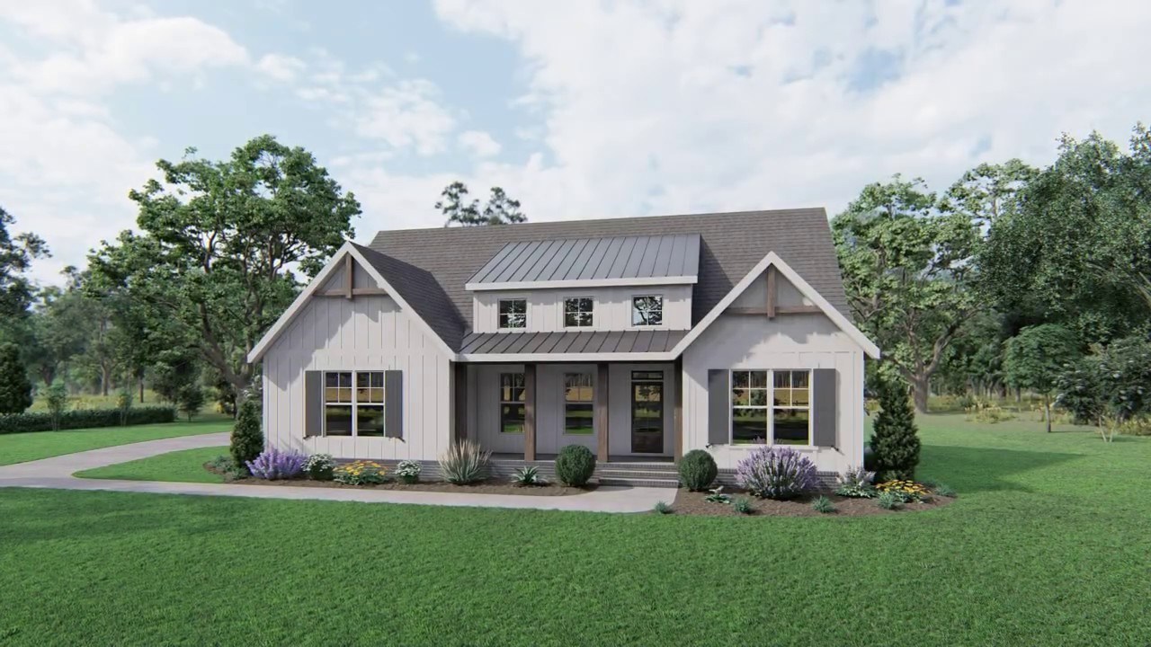 MODERN FARMHOUSE PLAN 009-00292 WITH INTERIOR