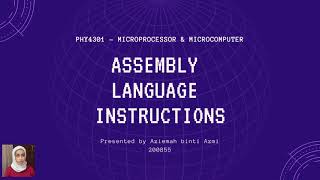 PHY4301 ASSEMBLY LANGUAGE INSTRUCTIONS