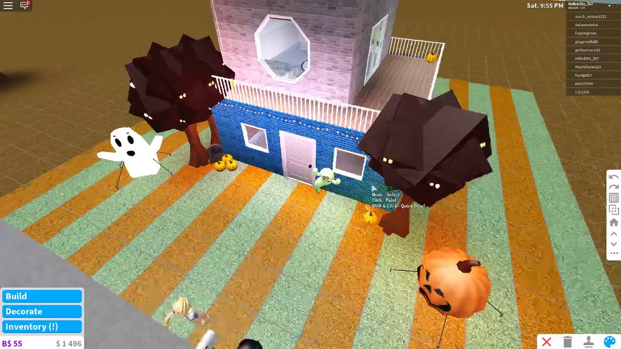 Decorating my house for Halloween! I BLOXBURG I YouTube