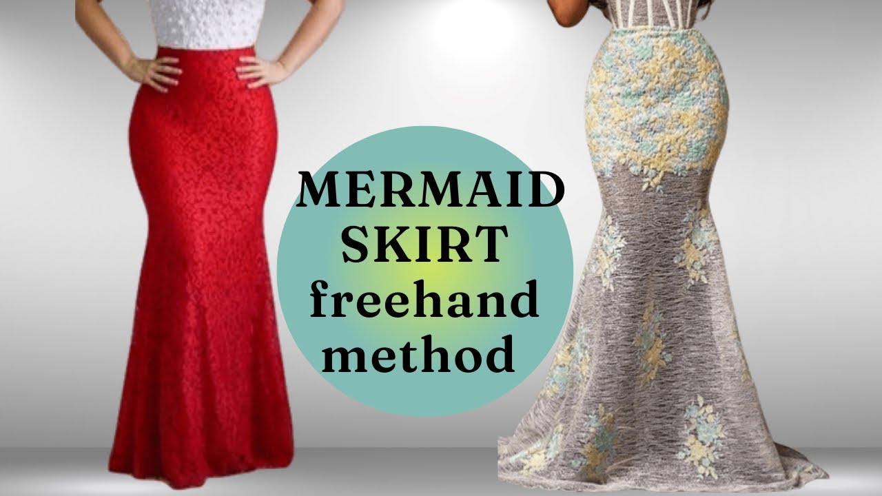 How to cut a mermaid skirt with freehand #freehand cutting #no