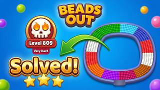 🔴 Beads Out - Level 809 Walkthrough | VERY HARD LEVEL Solution 🧩