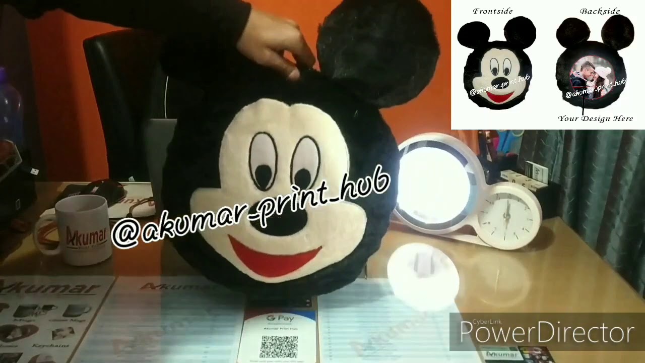Akumar Print Hub Customized Mickey Face Pillow