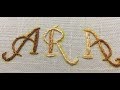 Amany Ribbon Art  #97    استخدام غرزه الفرع   stem stitch في كتابة الحروف
