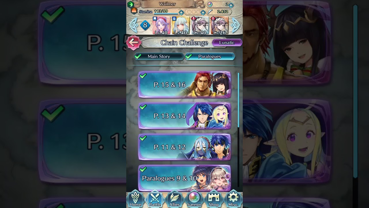 Fire Emblem Heroes: Tailtiu DDR vs paralogue 7/8/13/14/15/16 chain challenge 6 stage(lunatic)