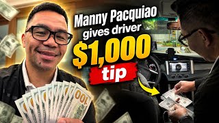 MANNY PACQUIAO GIVES DRIVER A $1,000 TIP! 😱