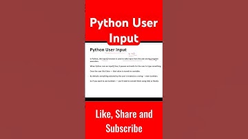 Python User Input | #python #pythonprogramming