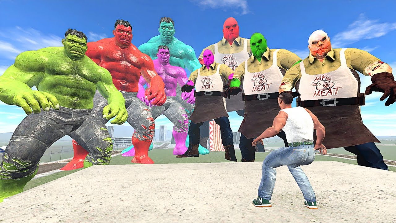 Franklin Save His Hulk Team From Mr Meat Team In Indian Bike Driving 3D