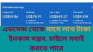 Google Adsense থেকে প্রতিদিন ইনকাম করুন,  সবাই পারবেন | adsense income from website screenshot 4